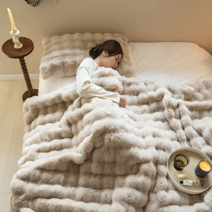 Double-sided Imitation Rabbit Blanket - Soft & Warm